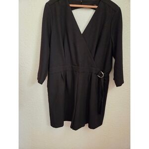 Goldray Stitch Fix Womens XL Black Romper Long Sleeve D-Ring Cutout Back NEW